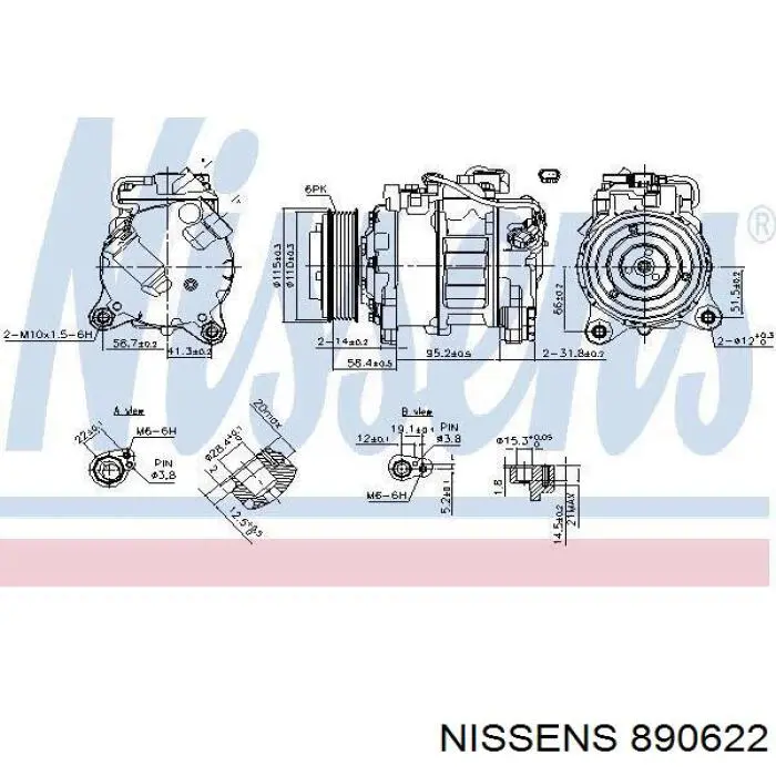 890622 Nissens compressor de aparelho de ar condicionado