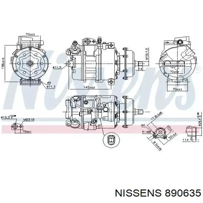 890635 Nissens compressor de aparelho de ar condicionado