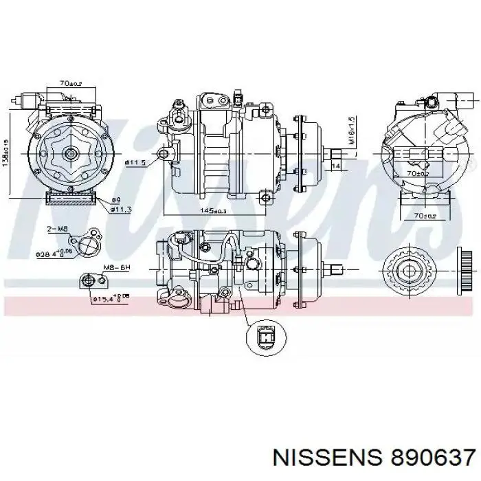 890637 Nissens compressor de aparelho de ar condicionado