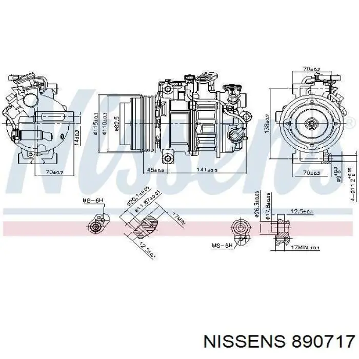 890717 Nissens compressor de aparelho de ar condicionado