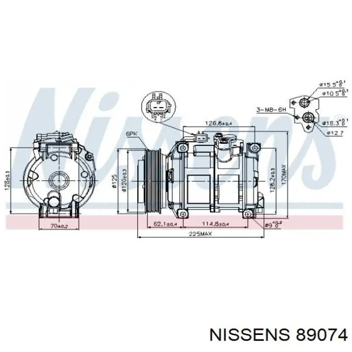 Компрессор кондиционера 89074 Nissens