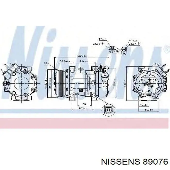 Купить 89076 Nissens Компрессор климатической установки