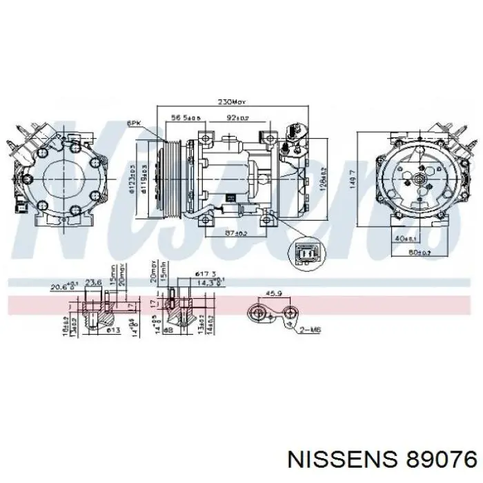 Компрессор системы кондиционирования Nissens 89076 цена, от 252.56 USD