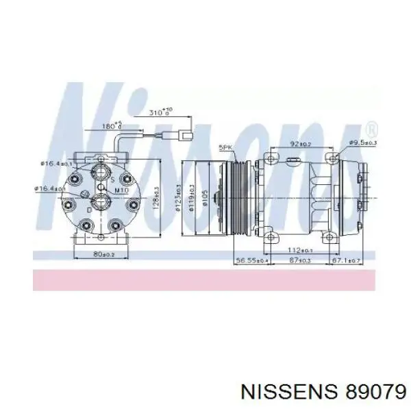 Компрессор кондиционера 89079 Nissens