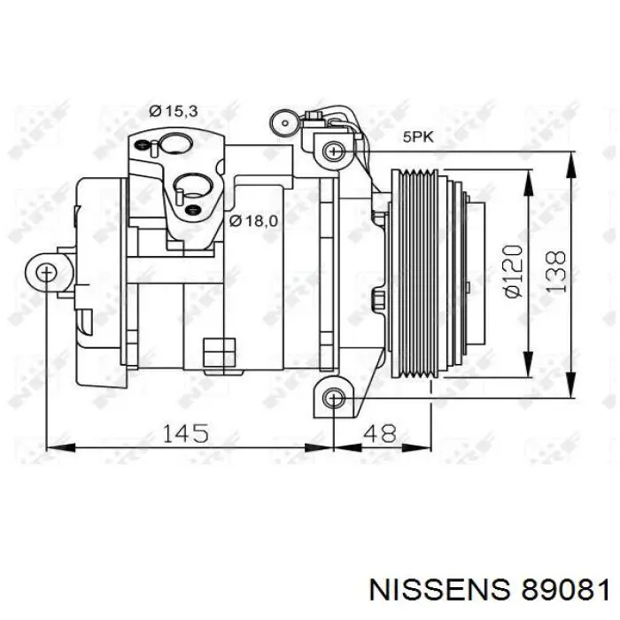 Купить 89081 Nissens Компрессор климатической установки