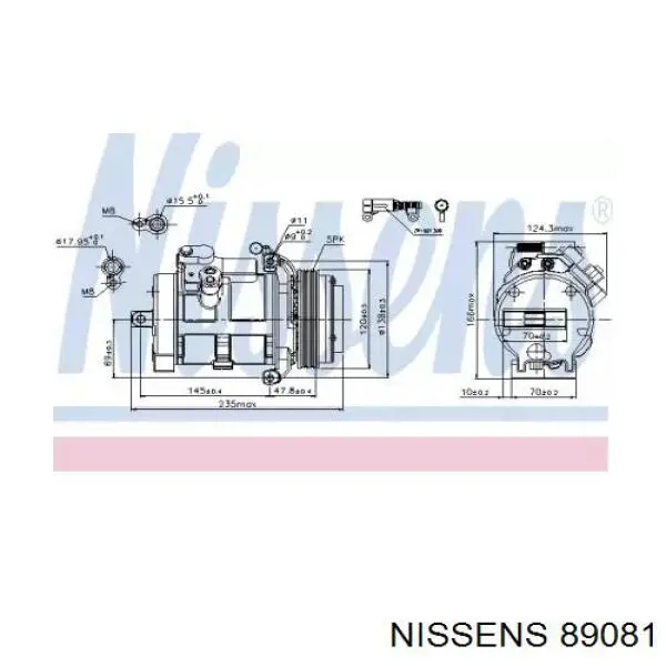 Компрессор кондиционера 89081 Nissens