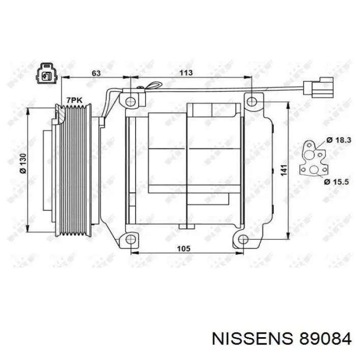 Компрессор системы кондиционирования Nissens 89084 цена, от 251.39 USD