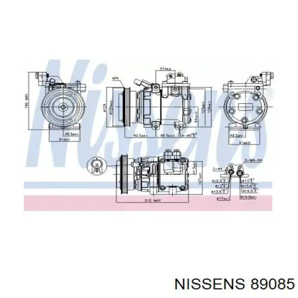 Компрессор кондиционера 89085 Nissens