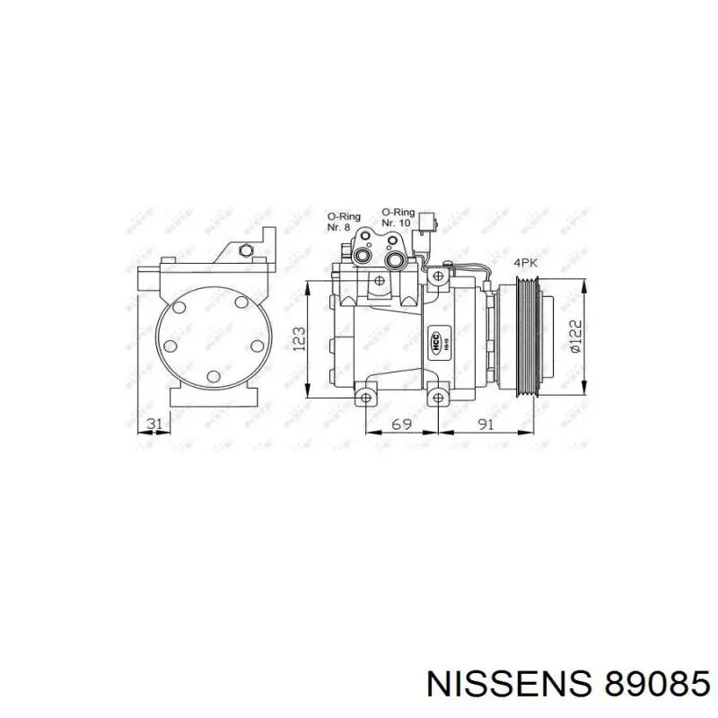89085 Nissens Компрессор хладагента