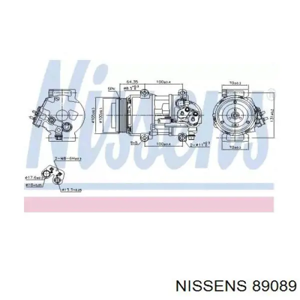 Купить 89089 Nissens Компрессор климатической установки