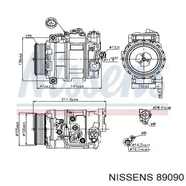89090 Nissens компрессор кондиционера
