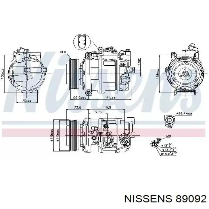 89092 Nissens компрессор кондиционера
