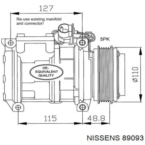 Компрессор системы кондиционирования Nissens 89093 цена, от 235.65 USD
