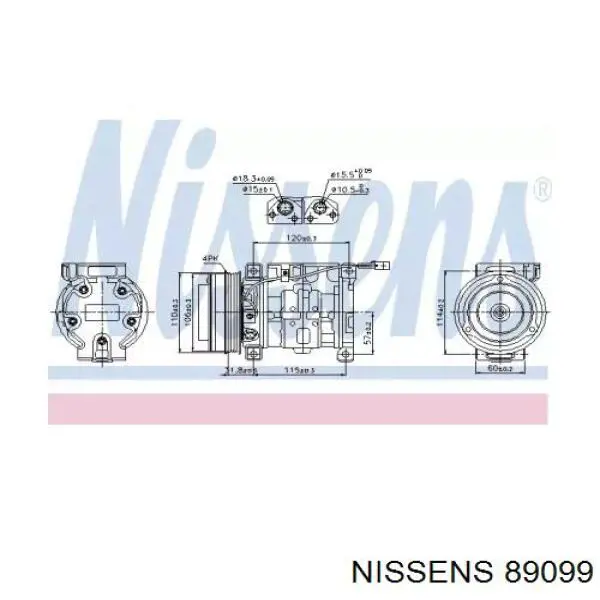 Купить 89099 Nissens Компрессор климатической установки