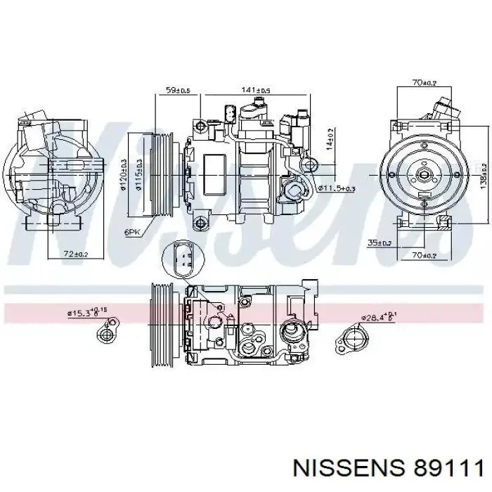 89111 Nissens компрессор кондиционера