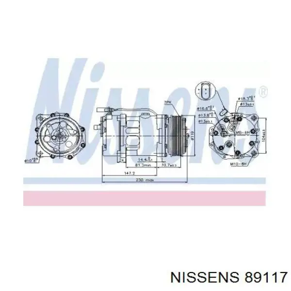 89117 Nissens компрессор кондиционера