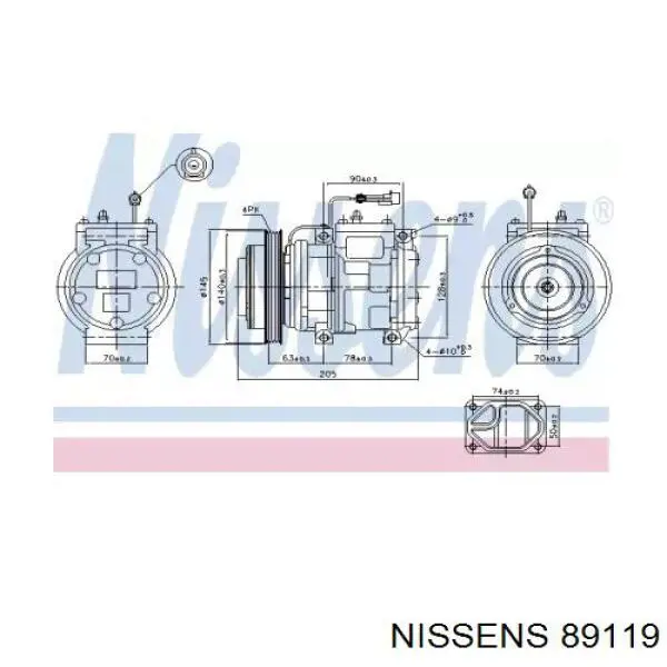 Купить 89119 Nissens Компрессор климатической установки