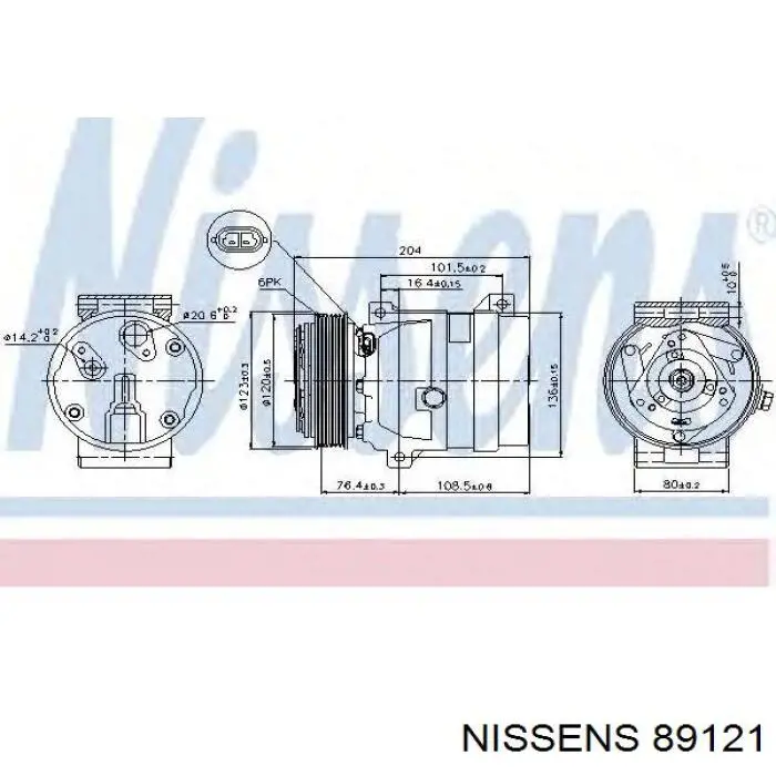 Купить 89121 Nissens Компрессор климатической установки
