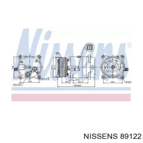 89122 Nissens компрессор кондиционера