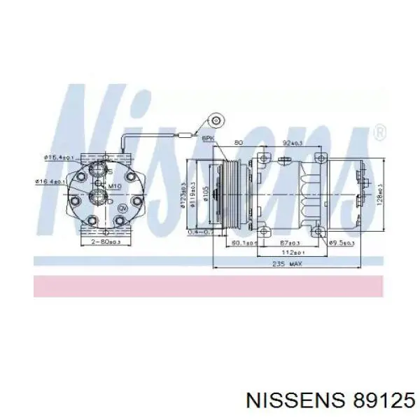 Compresor de aire acondicionado coche 89125 Nissens