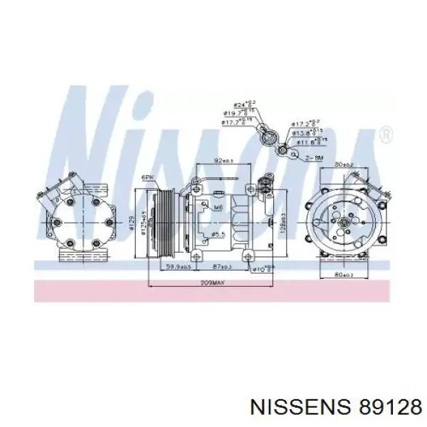 Компрессор кондиционера 89128 Nissens