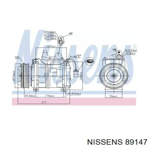 89147 Nissens компрессор кондиционера