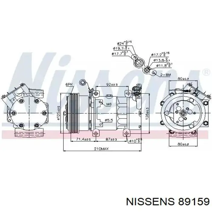 Компрессор кондиционера 89159 Nissens