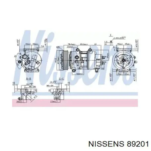 Купить 89201 Nissens Компрессор климатической установки
