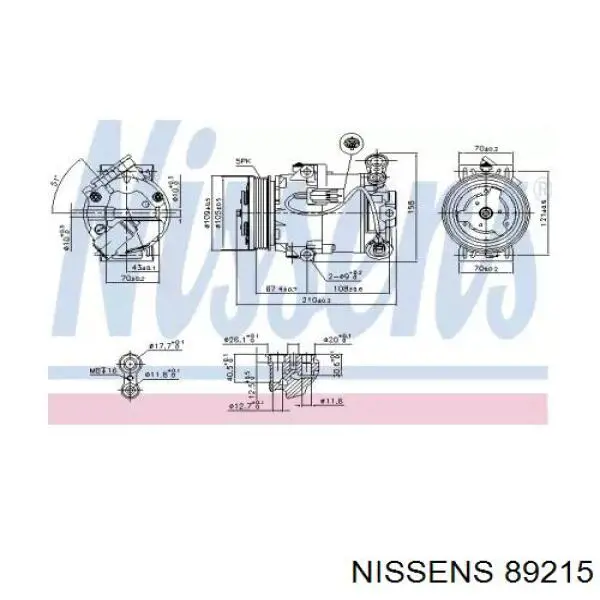 Compresor de aire acondicionado 89215 Nissens
