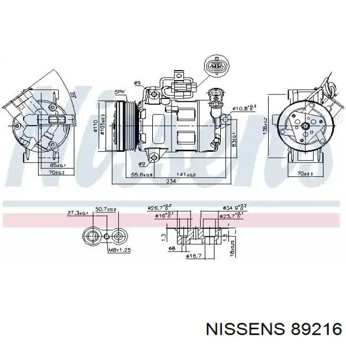 89216 Nissens компрессор кондиционера