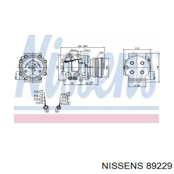 Компрессор кондиционера 89229 Nissens