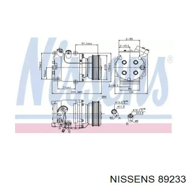 Купить 89233 Nissens Компрессор климатической установки