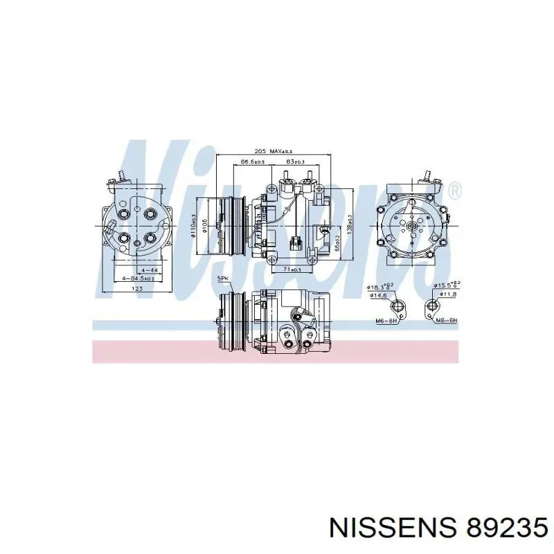 Compresor de aire acondicionado 89235 Nissens