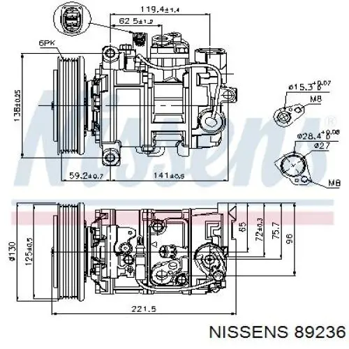 Купить 89236 Nissens Компрессор климатической установки