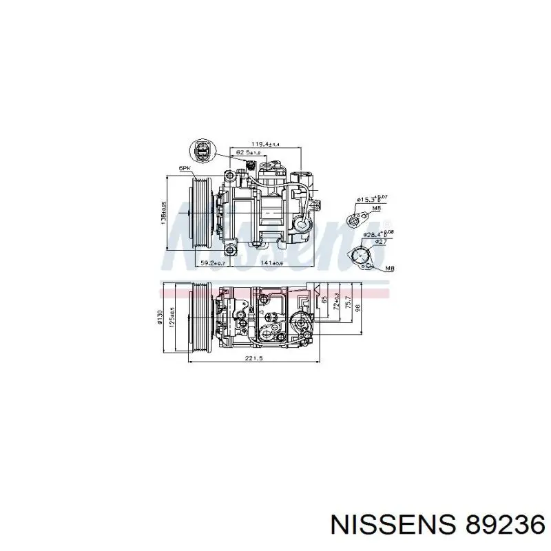 Компрессор системы кондиционирования Nissens 89236 цена, от 293.96 USD