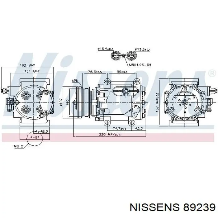 Compresor de aire acondicionado 89239 Nissens