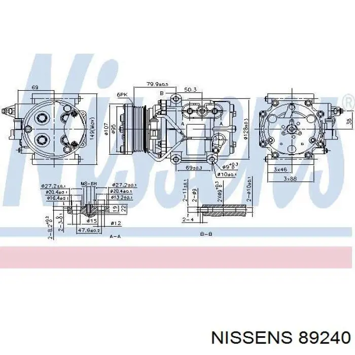 89240 Nissens compressor de aparelho de ar condicionado