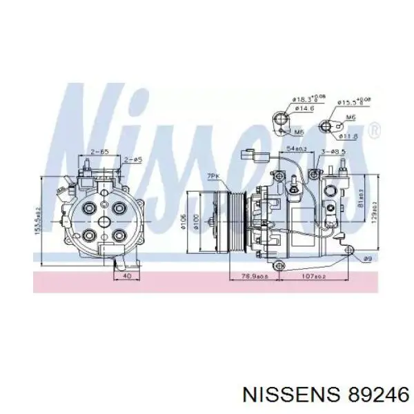 Компрессор кондиционера 89246 Nissens
