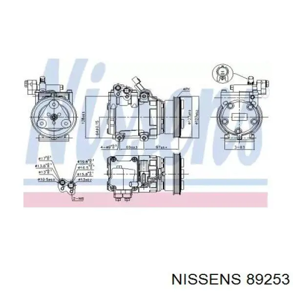 Compresor de aire acondicionado 89253 Nissens