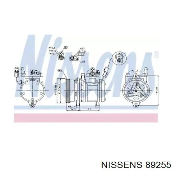 Компрессор кондиционера 89255 Nissens