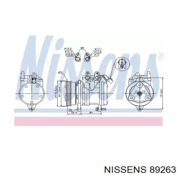 Компрессор кондиционера 89263 Nissens