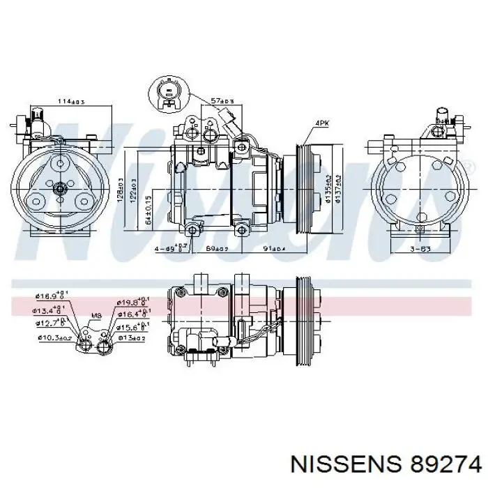 Компрессор кондиционера 89274 Nissens