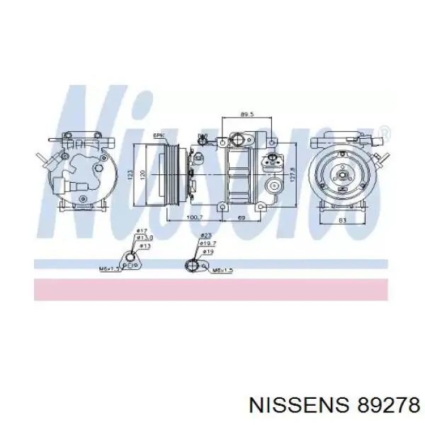 Компрессор системы кондиционирования Nissens 89278 цена, от 335.10 USD