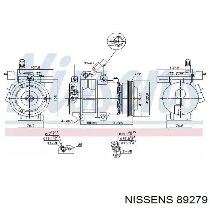 89279 Nissens compressor de aparelho de ar condicionado