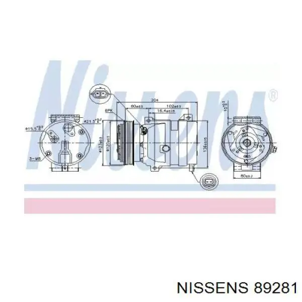 89281 Nissens компрессор кондиционера