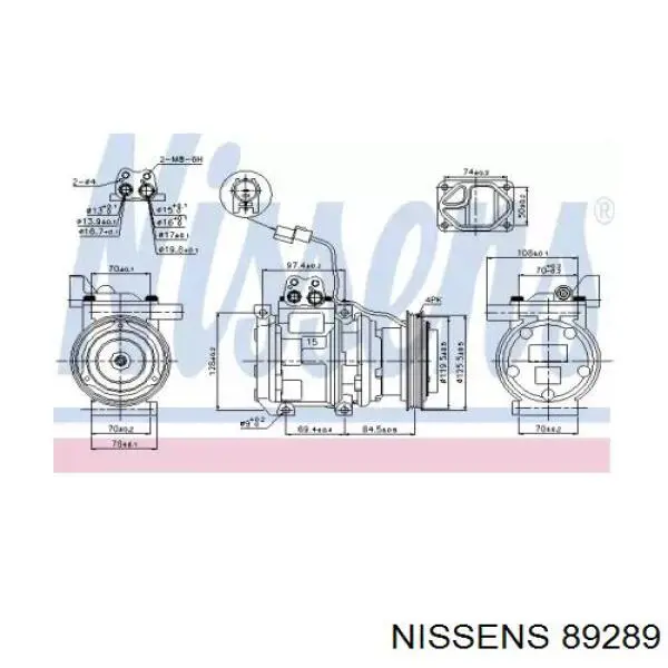 89289 Nissens compressor de aparelho de ar condicionado