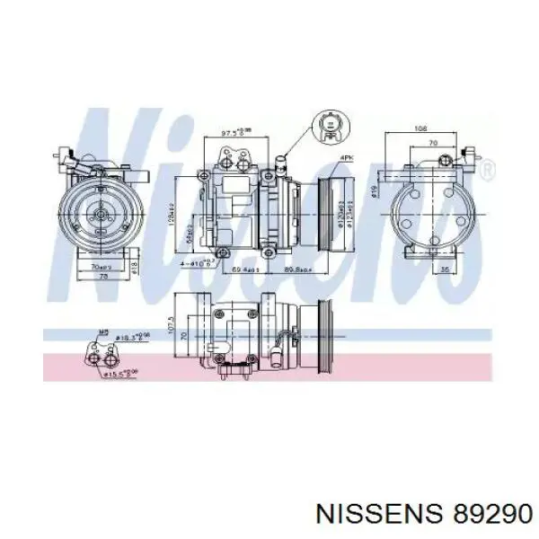 Компрессор кондиционера 89290 Nissens