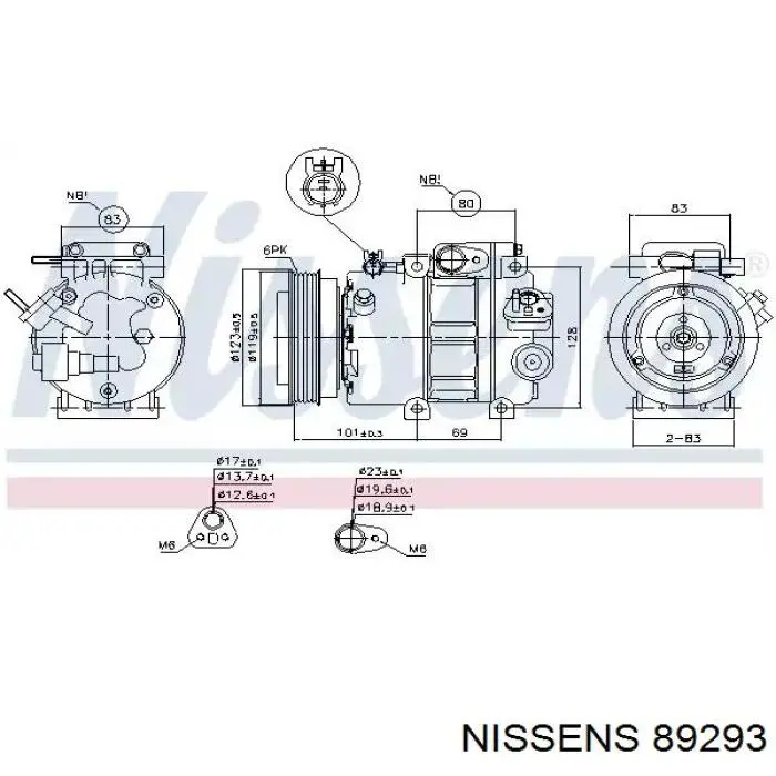 89293 Nissens compressor de aparelho de ar condicionado