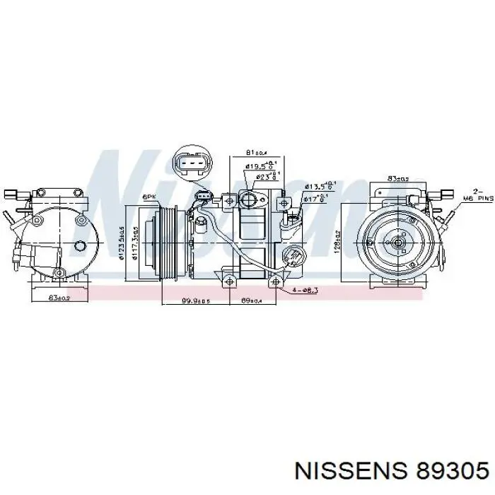 Компрессор кондиционера 89305 Nissens