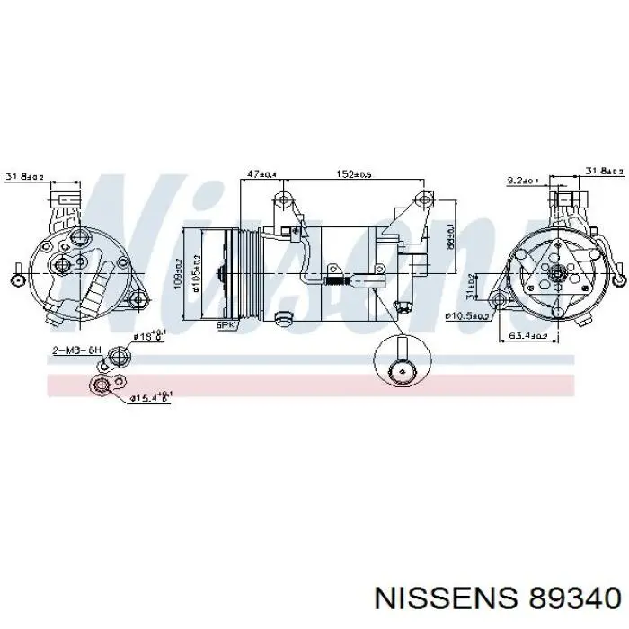 Компрессор кондиционера 89340 Nissens